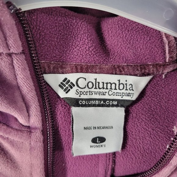 Columbia Womens Jacket  Size Large  Purple Velour  Full Zip  Long Sleeve Hooded - Picture 3 of 5